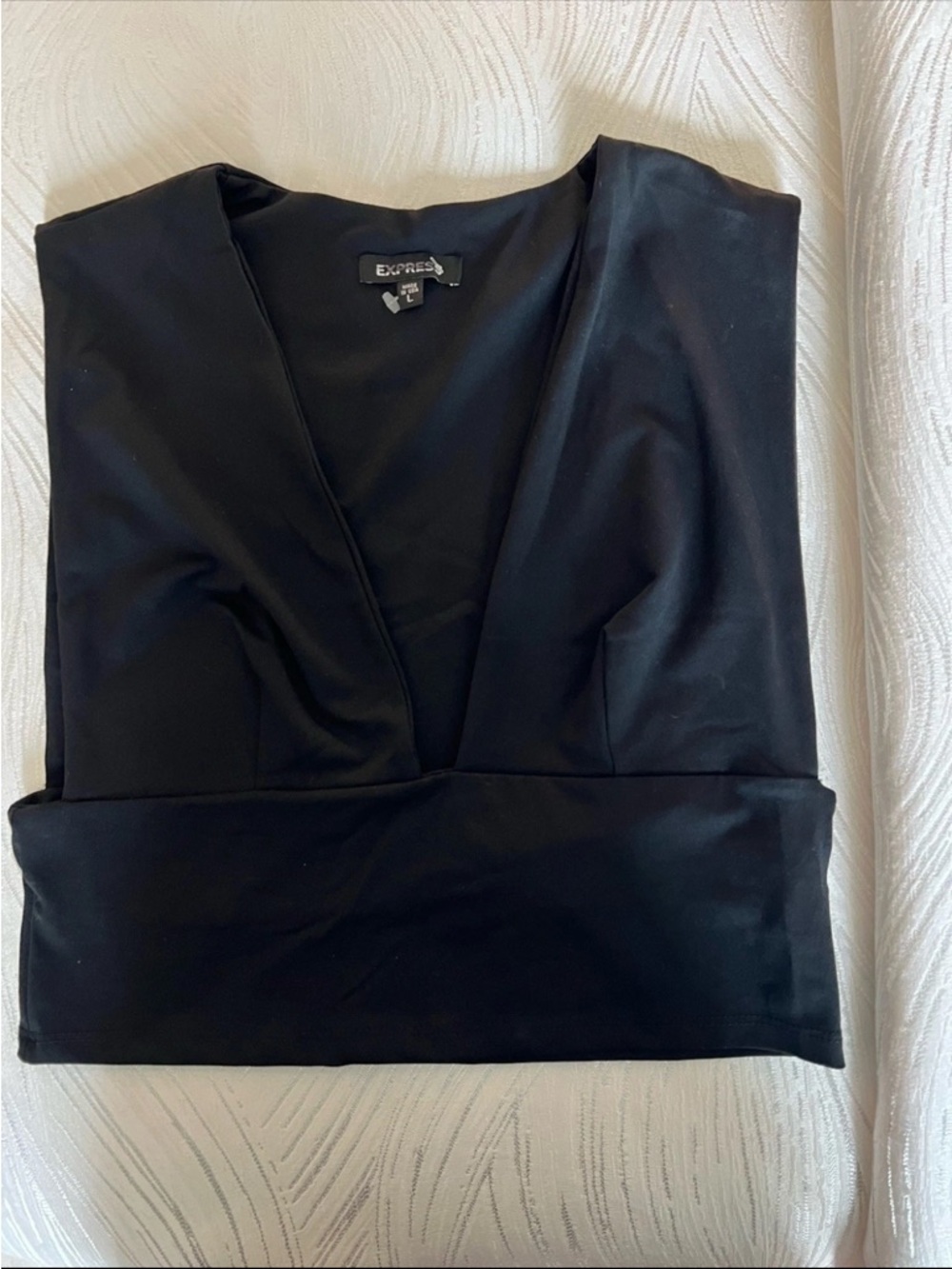 Express Black V-Neck Crop top